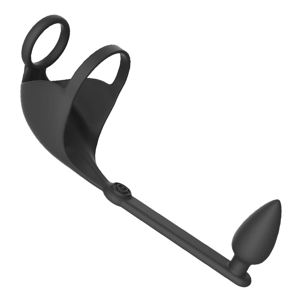 Magic Remote Scrotum Massager Plug Black | 782631321708 | Available at EroticWarehouse.com