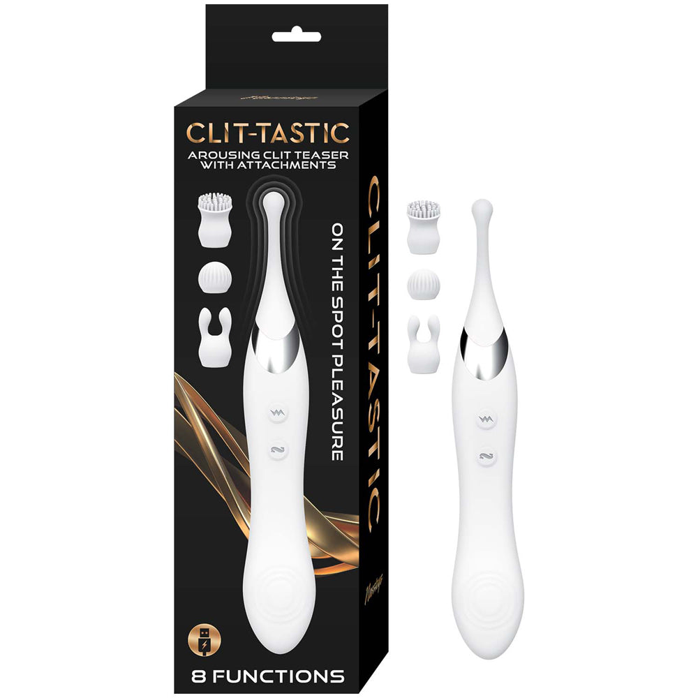 Clit-Tastic Arousing Clit Teaser W/Attachments White | 782631323924 | Available at EroticWarehouse.com