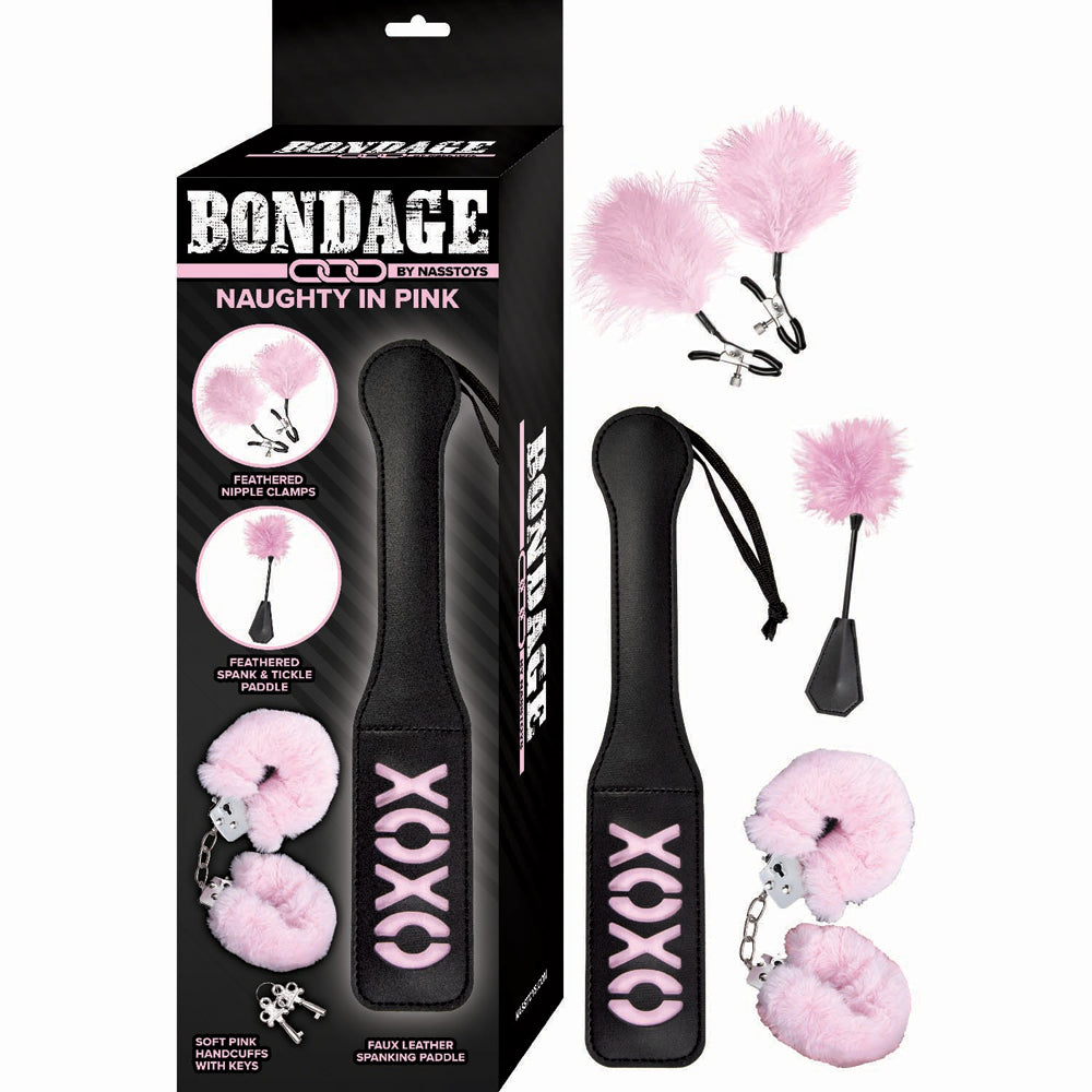 Bondage By Nasstoys Naughty In Pink Black & Pink | 782631324501 | Available at EroticWarehouse.com