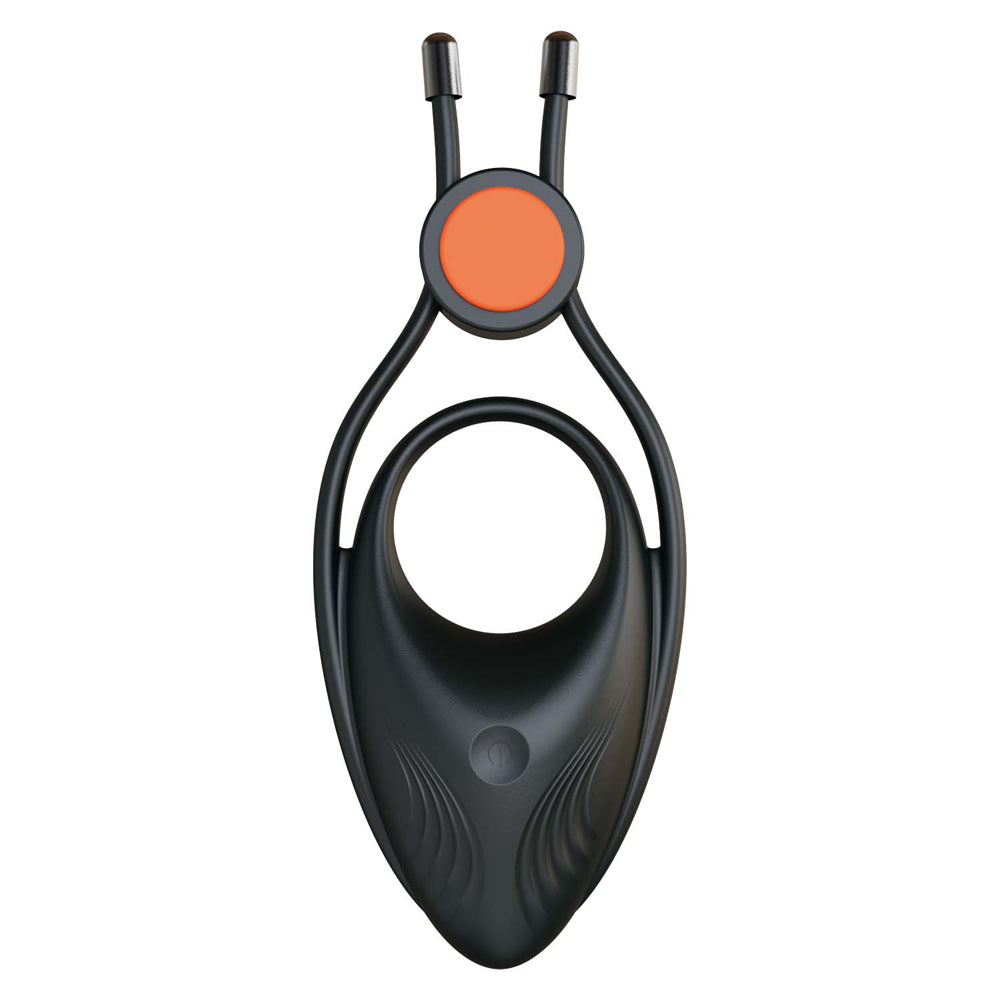 Cockpower Vibrating Ring W/Adjustable Cock Tie Black | 782631324600 | Available at EroticWarehouse.com