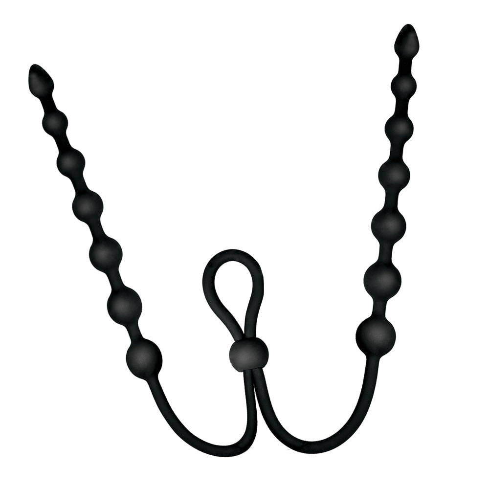 Ass-Sation Dual Silicone Anal Beads Black | 782631325904 | Available at EroticWarehouse.com