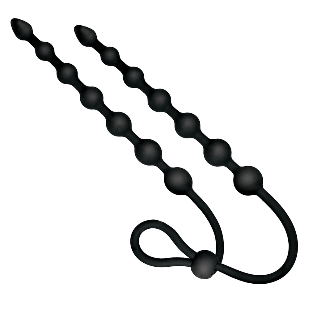 Ass-Sation Dual Silicone Anal Beads Black | 782631325904 | Available at EroticWarehouse.com