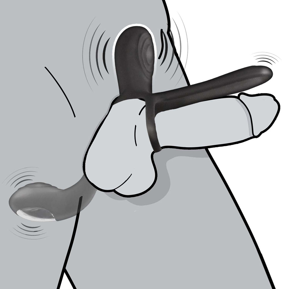 Enhancer Vibrating Lovers Ring Black | 782631328301 | Available at EroticWarehouse.com