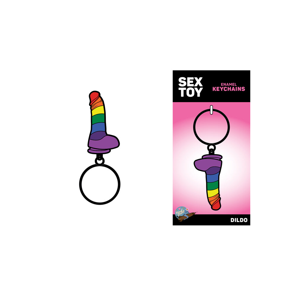 Rainbow Dildo Keychain | 785571086812 | Available at EroticWarehouse.com