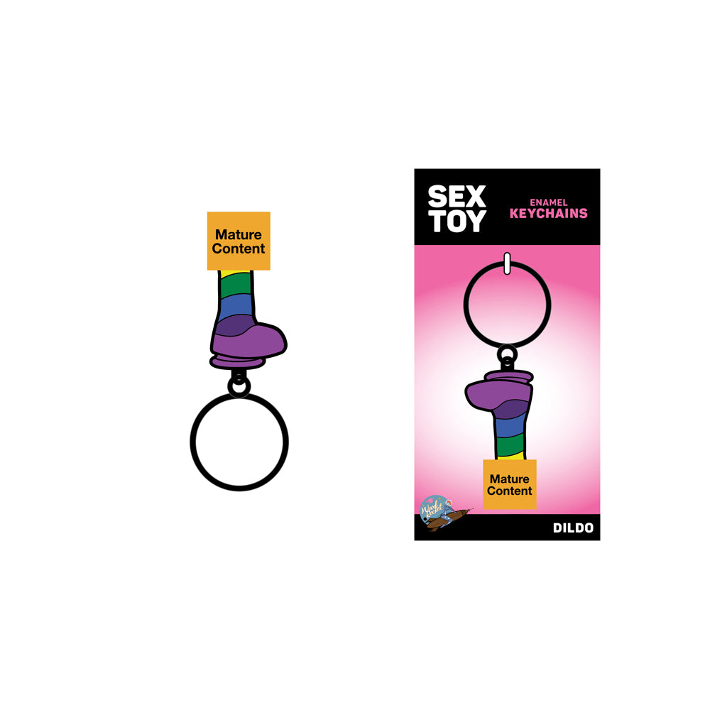 Rainbow Dildo Keychain | 785571086812 | Available at EroticWarehouse.com