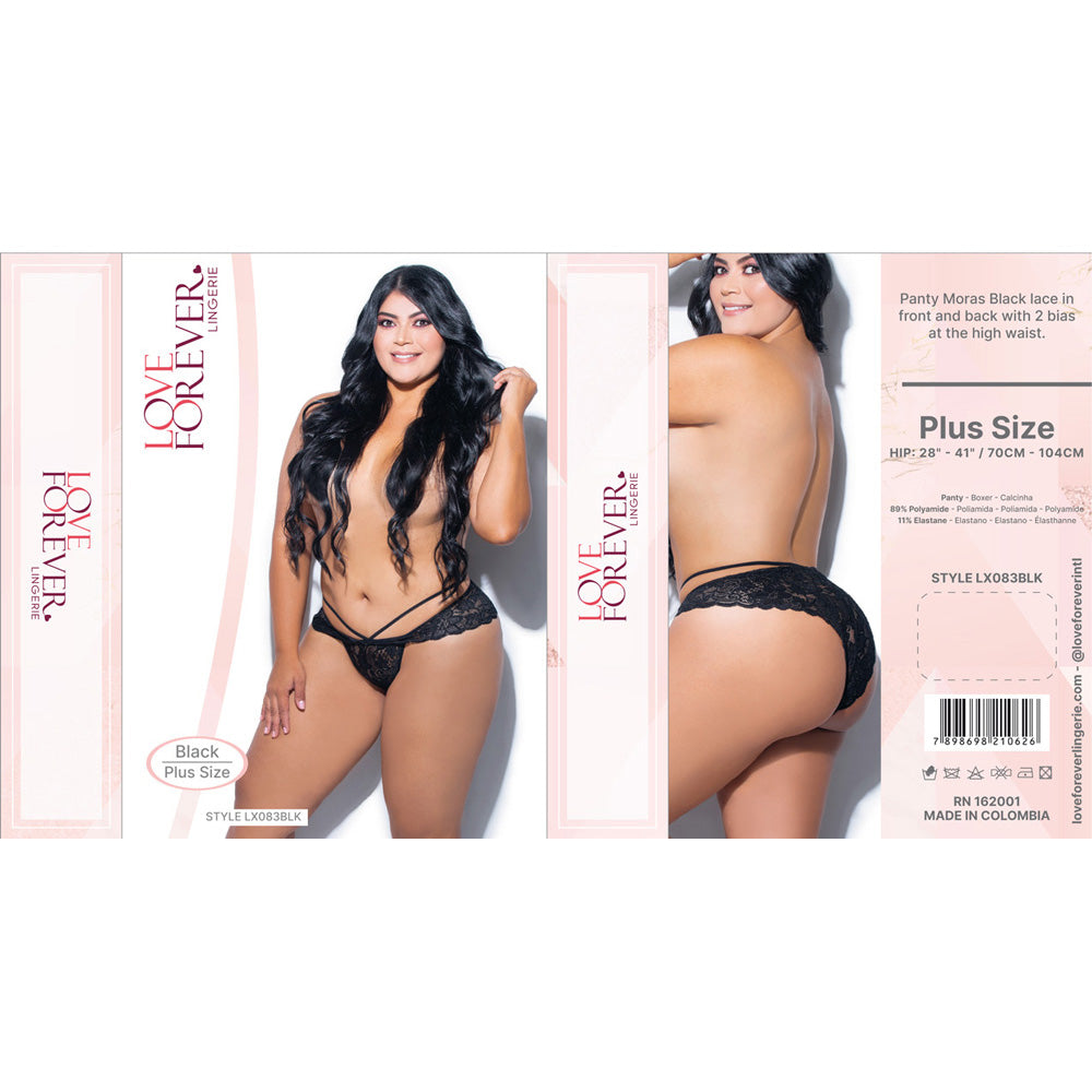 Panty Moras Black Plus Size | 7898698210626 | Available at EroticWarehouse.com