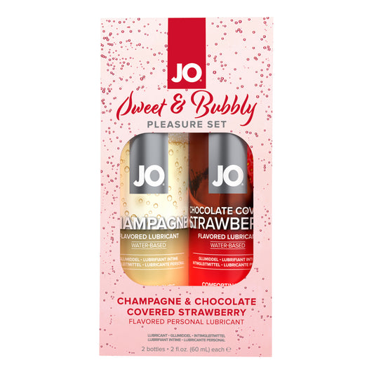 Jo Sweet & Bubbly Pleasure Set Champagne & Chocolate Covered Strawberry 2 oz. | 796494335062 | Available at EroticWarehouse.com