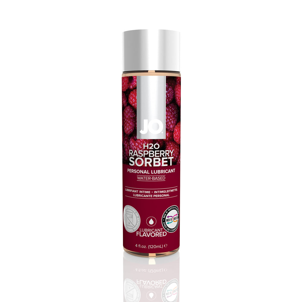 JO H2O Flavored Lubricant Raspberry Sorbet 4 oz. | 796494401170 | Available at EroticWarehouse.com