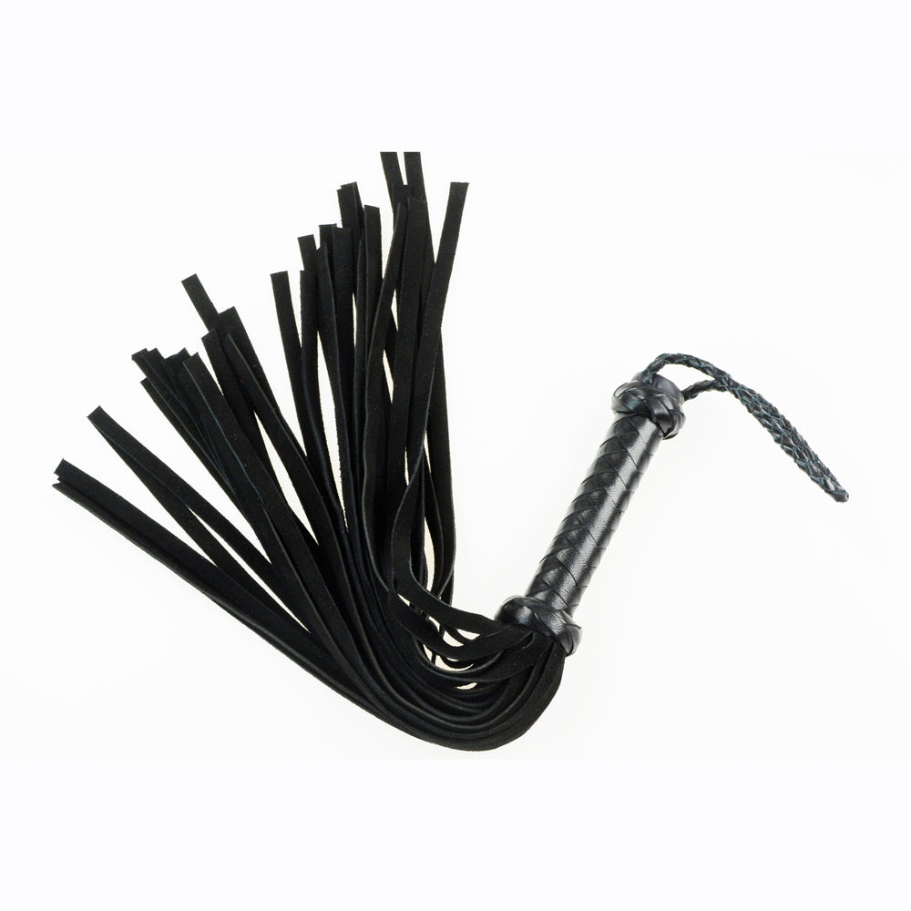 18" Mini 36 Suede Tail Flogger Black | 802991611858 | Available at EroticWarehouse.com