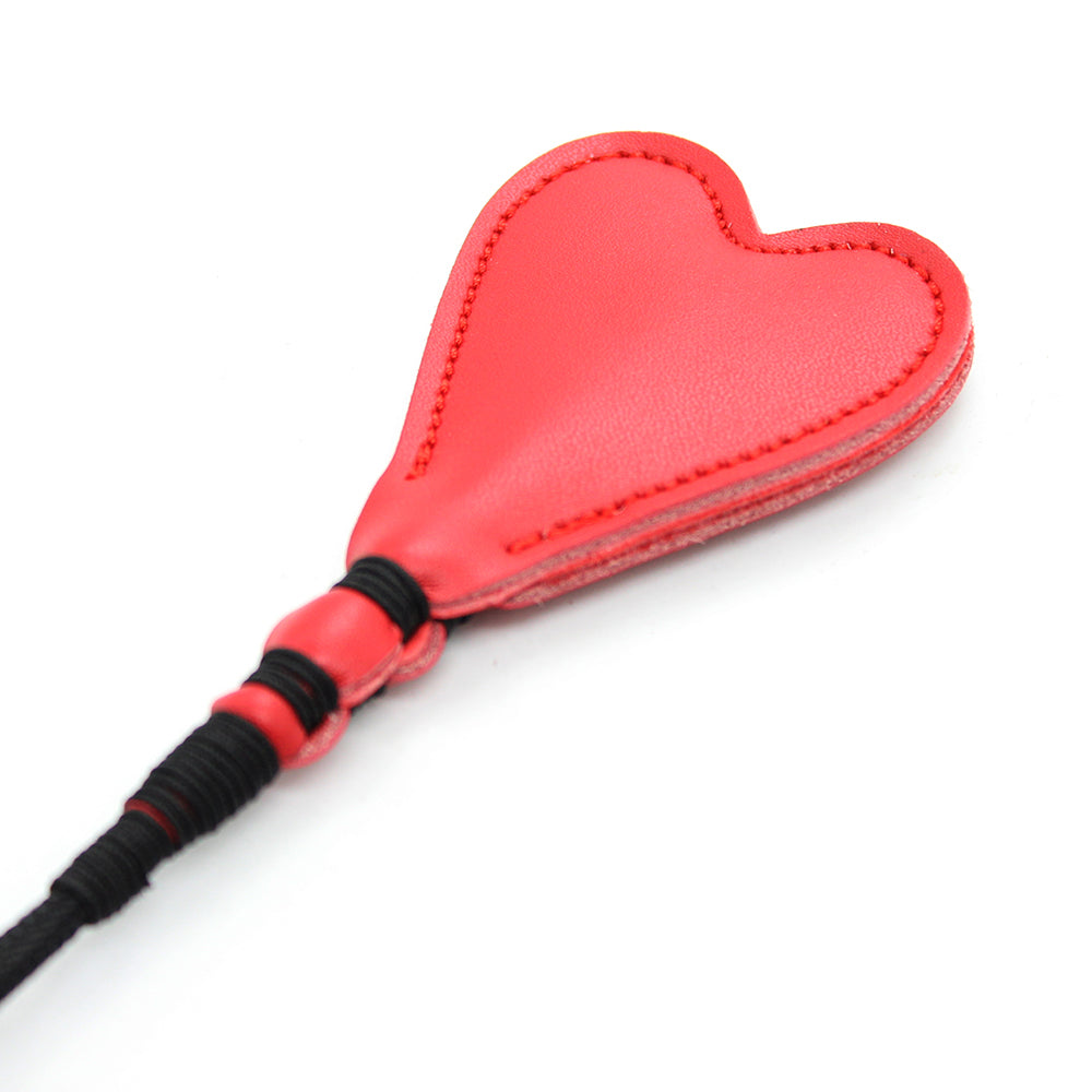 26" Heart Crop PVC Ornate Pro Handle Red | 802991613951 | Available at EroticWarehouse.com
