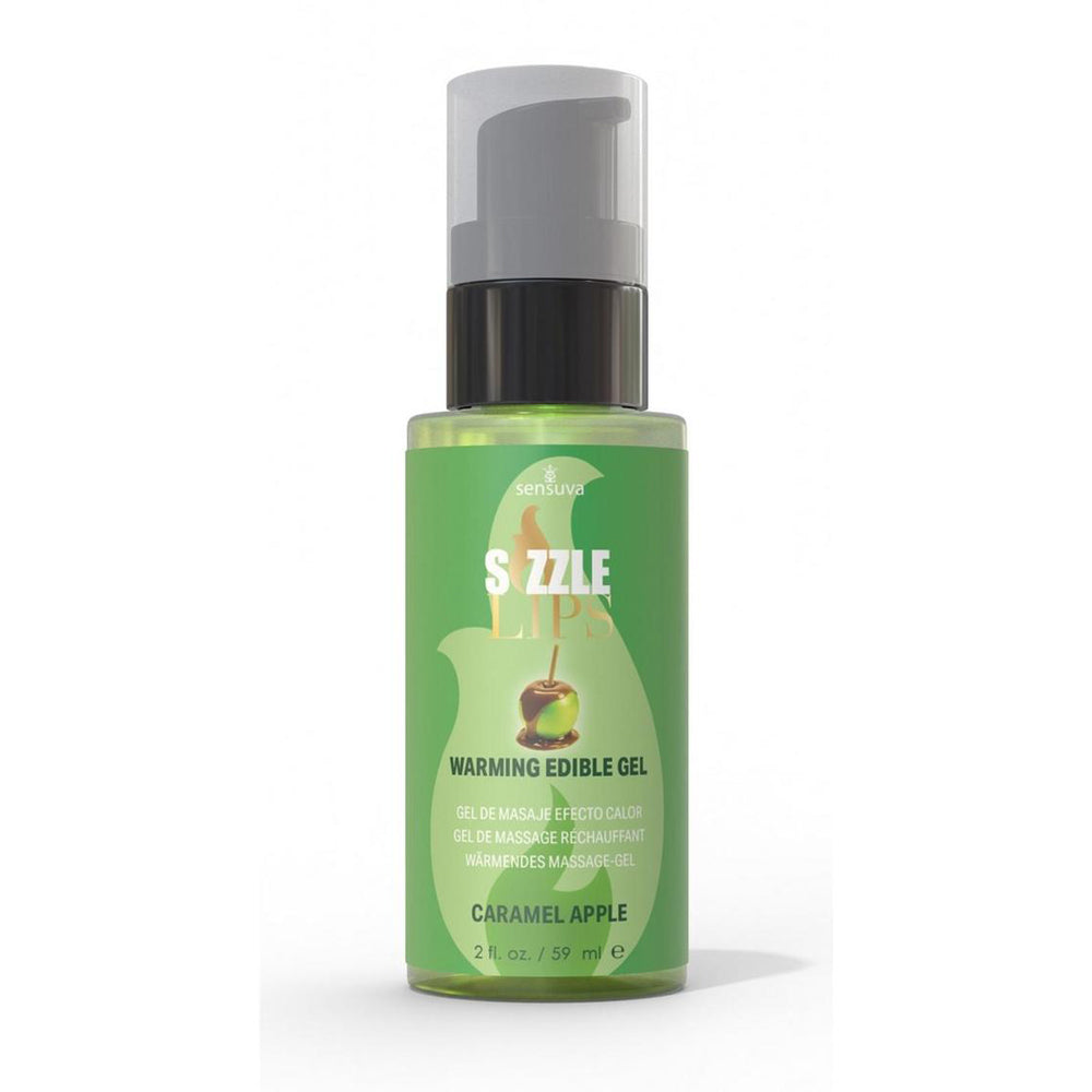 Sizzle Lips Warming Gel Caramel Apple 2 oz. Bottle | 810002664151 | Available at EroticWarehouse.com