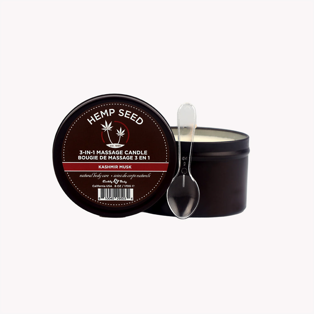 Hemp Seed 3-In-1 Massage Candle Kashmir Musk 6 oz. | 810040295034 | Available at EroticWarehouse.com