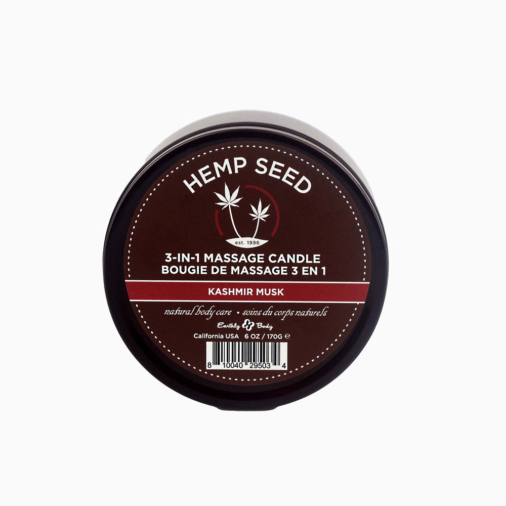 Hemp Seed 3-In-1 Massage Candle Kashmir Musk 6 oz. | 810040295034 | Available at EroticWarehouse.com