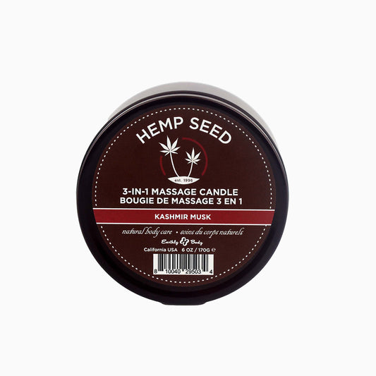 Hemp Seed 3-In-1 Massage Candle Kashmir Musk 6 oz. | 810040295034 | Available at EroticWarehouse.com