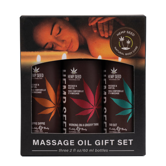 Hemp Seed Massage Oil Gift Set Summer 2024 | 810040296888 | Available at EroticWarehouse.com