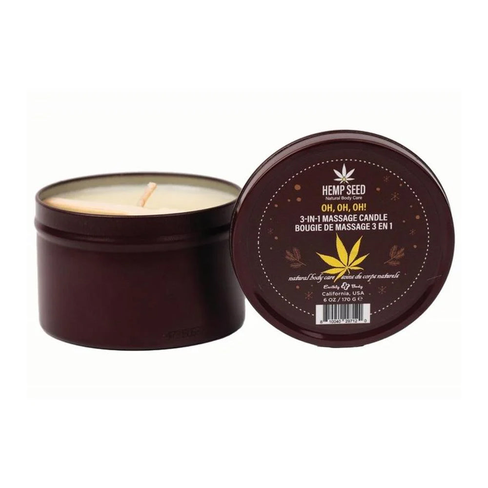 Hemp Seed 3-In-1 Massage Candle Oh, Oh, Oh 6 oz. | 810040297120 | Available at EroticWarehouse.com