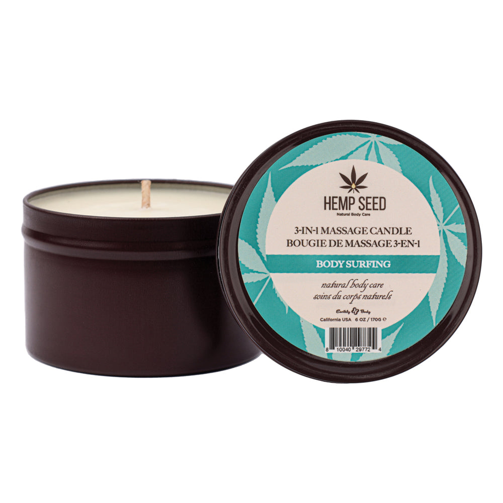 Hemp Seed 3-In-1 Massage Candle Body Surfing 6 oz. | 810040297724 | Available at EroticWarehouse.com