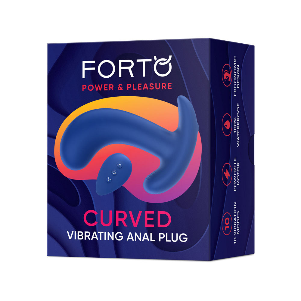 Curved Vibrating Plug Blue | 810119282972 | Available at EroticWarehouse.com