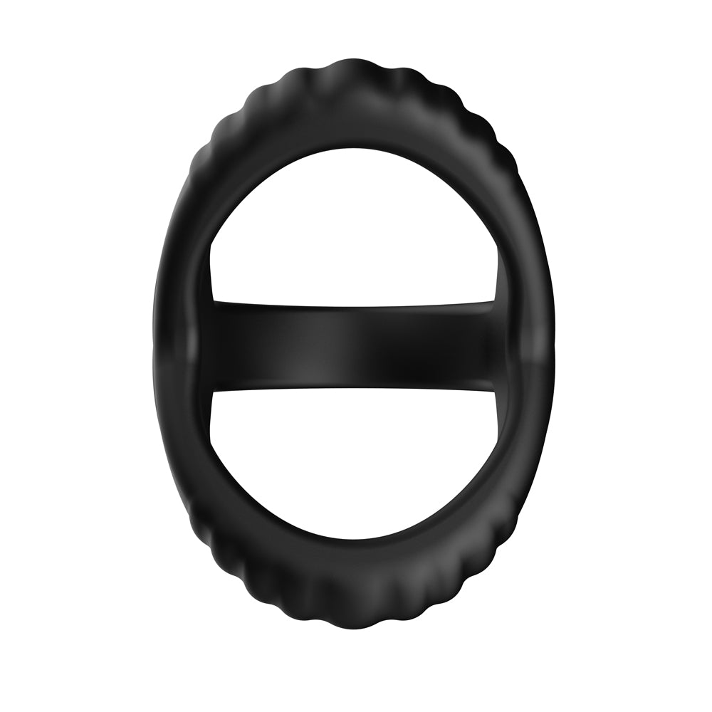 F-59: Tri Cock & Ball Ring Black | 810119283856 | Available at EroticWarehouse.com