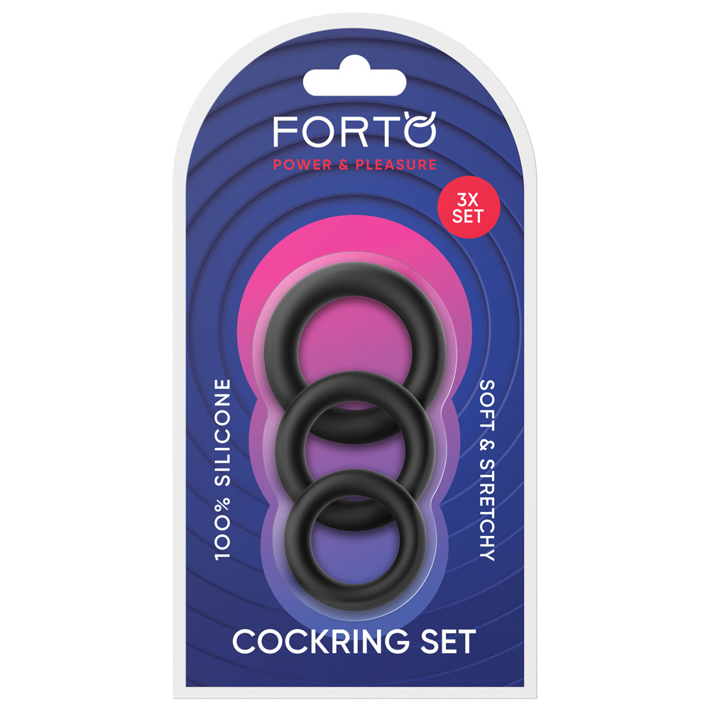 F-39: Trio Cockring Set Black | 810119283863 | Available at EroticWarehouse.com