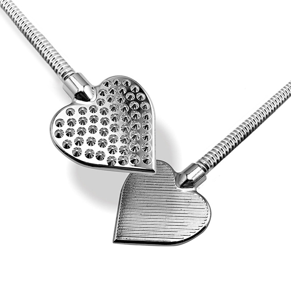 Nixie Stainless Steel Riding Crop Flaming Heart | 810126930019 | Available at EroticWarehouse.com