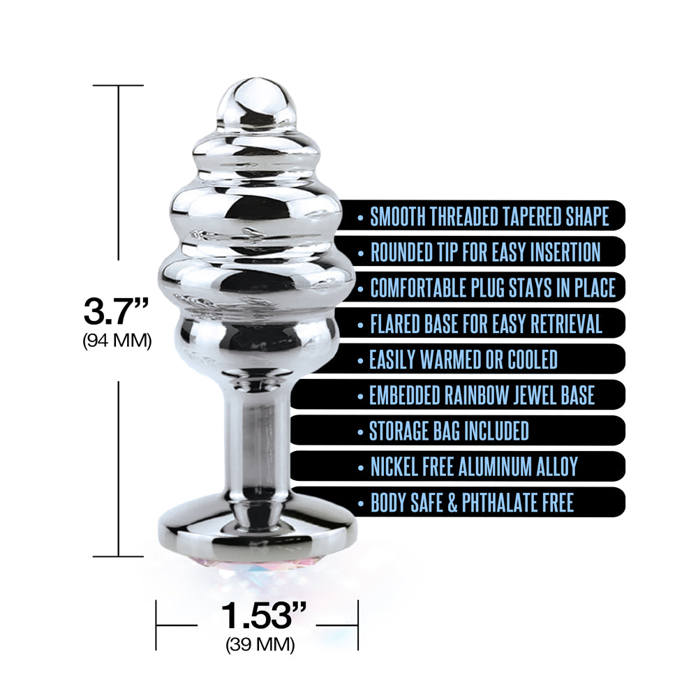 Nixie Ribbed Stainless Steel Butt Plug Honey Dipper Large | 810126930026 | Available at EroticWarehouse.com