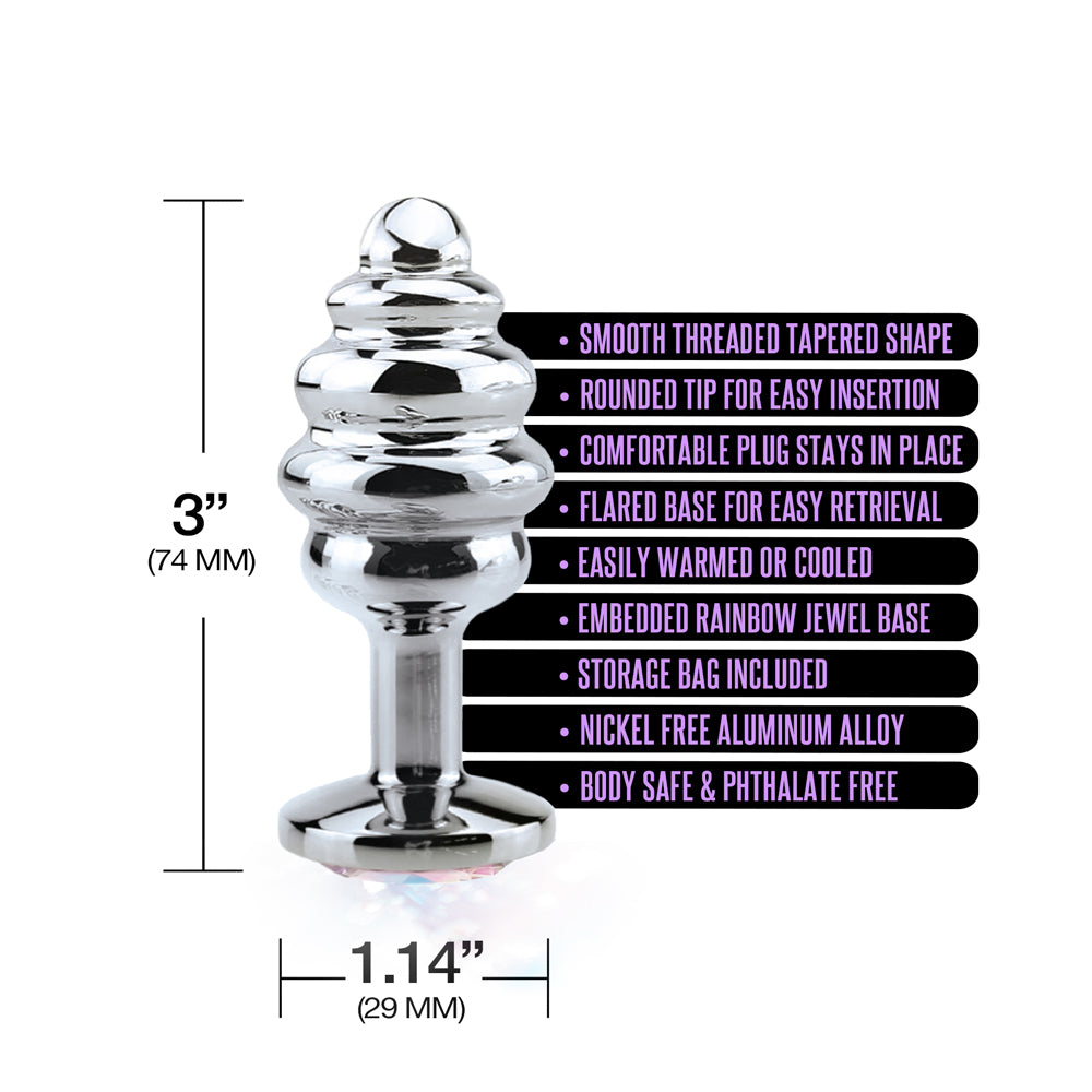 Nixie Ribbed Metal Butt Plug Honey Dipper Small | 810126930040 | Available at EroticWarehouse.com