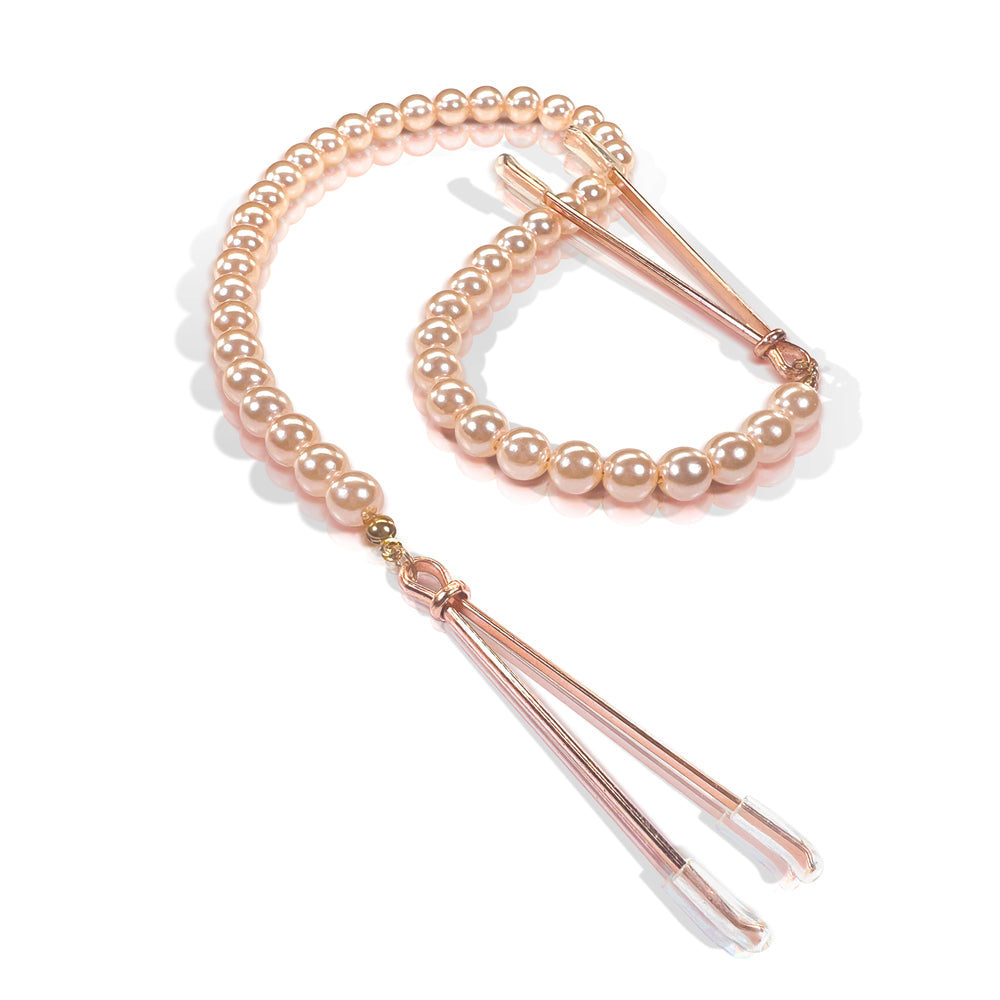 Nixie Adjustable Tweezer Clips With Pearls Rose Gold | 810126930057 | Available at EroticWarehouse.com