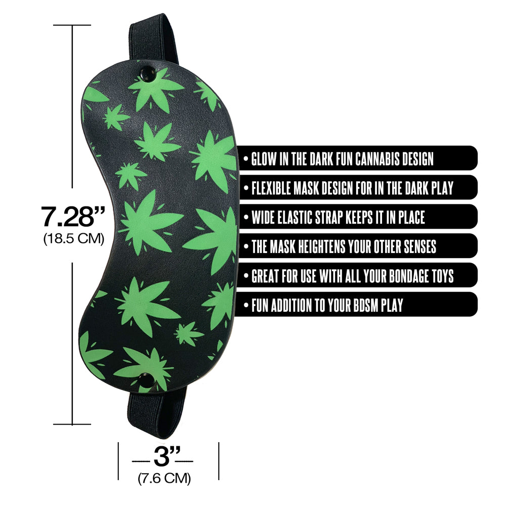 Stoner Vibes Chronic Collection Glow In The Dark Blindfold | 810126930125 | Available at EroticWarehouse.com