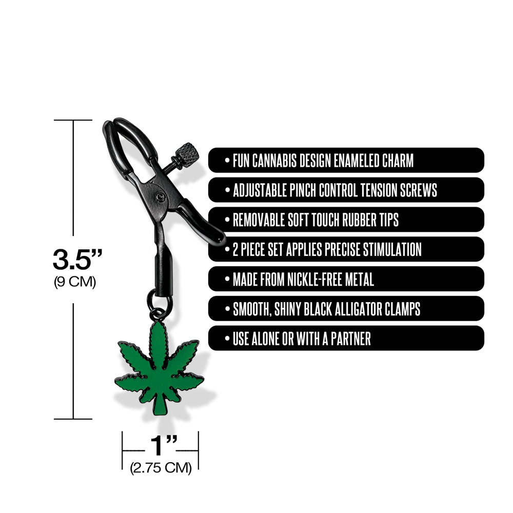 Stoner Vibes Chronic Collection Adjustable Nipple Clamps | 810126930149 | Available at EroticWarehouse.com