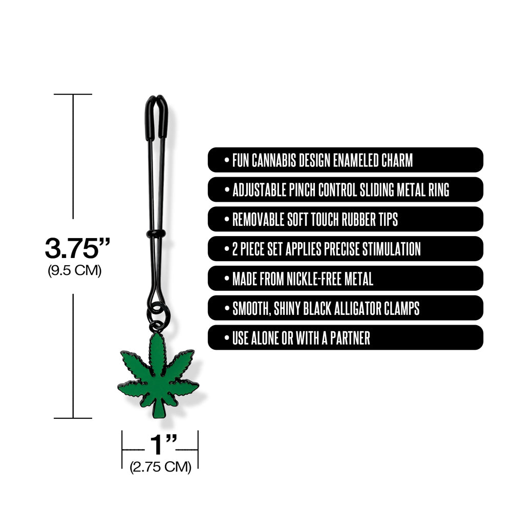 Stoner Vibes Chronic Collection Adjustable Tweezer Nipple Clamps | 810126930156 | Available at EroticWarehouse.com
