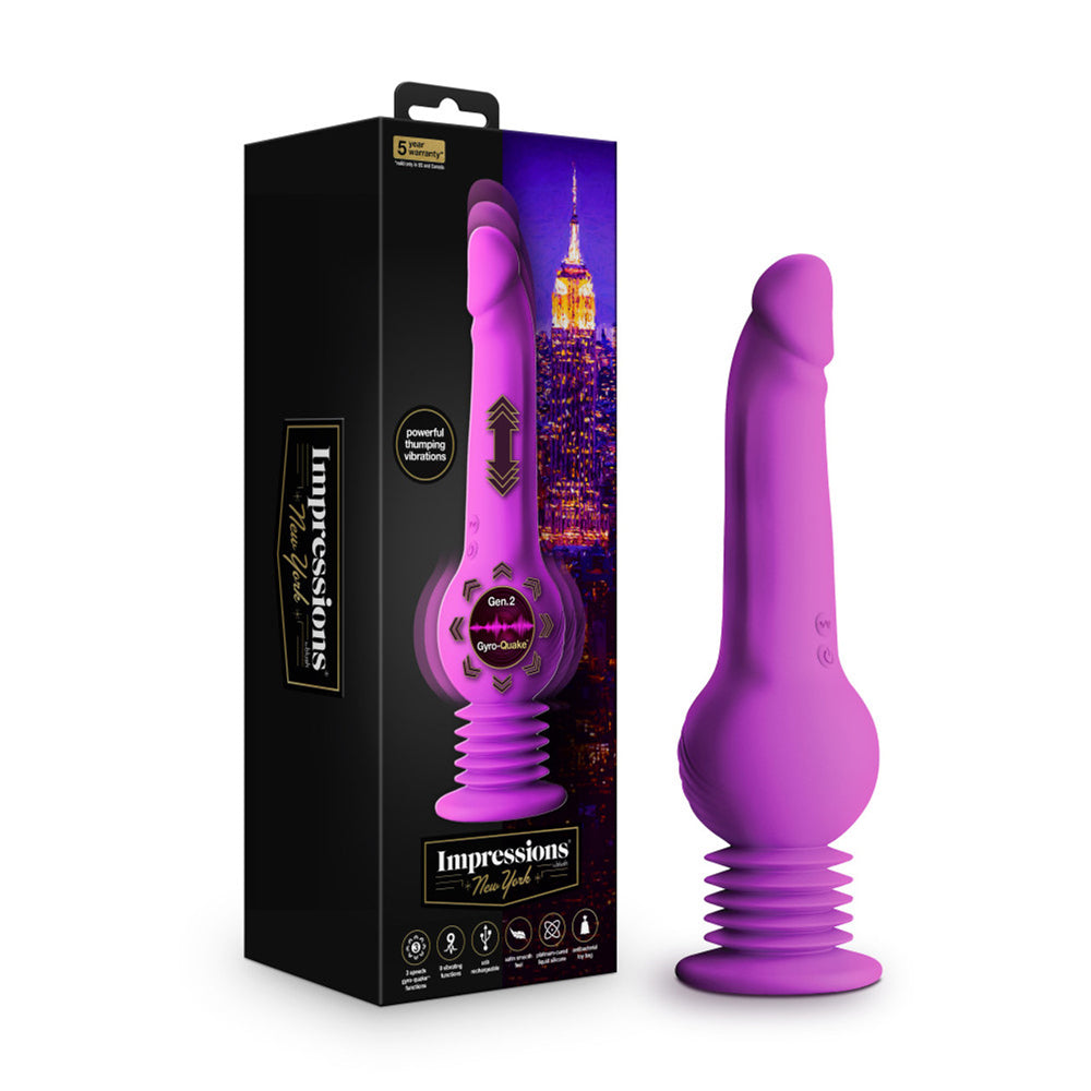 Impressions New York Gyro-Quake Dildo Purple | 810138370353 | Available at EroticWarehouse.com
