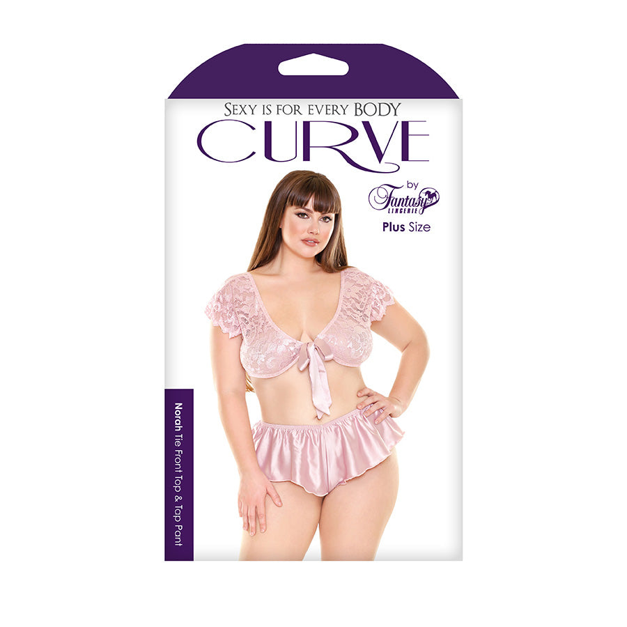 Norah Tie Front Top & Tap Pant - 3X/4X Boxed | 811432028490 | Available at EroticWarehouse.com
