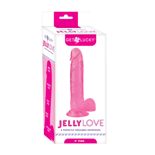 Get Lucky 9'' Jelly Dong Pink | 812024034431 | Available at EroticWarehouse.com