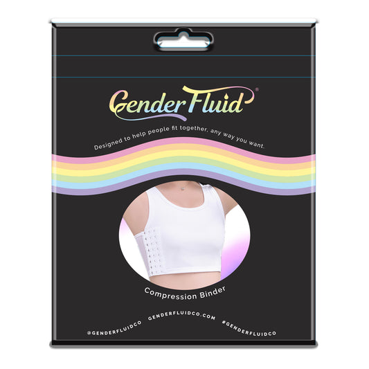 Gender Fluid Chest Compression Binder White M | 812024034943 | Available at EroticWarehouse.com