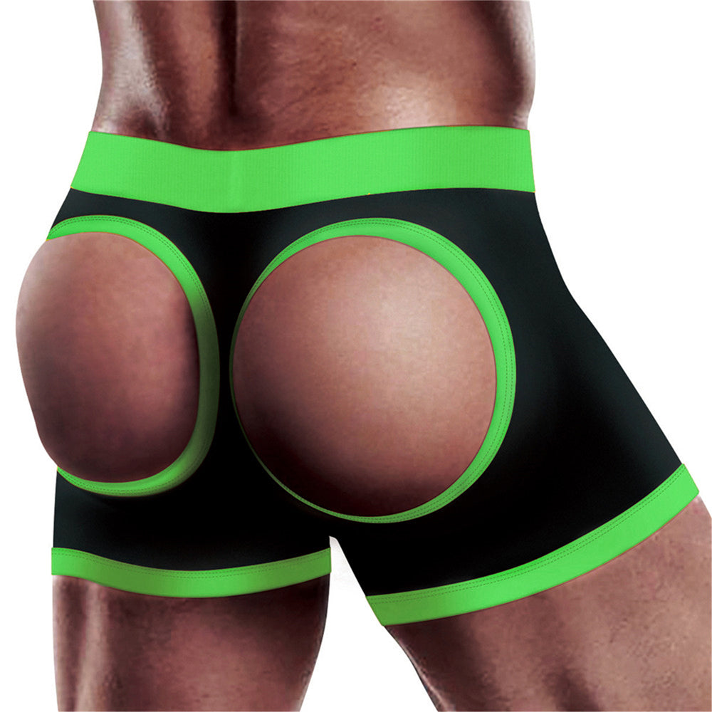 Get Lucky Strap-On Boxers Black/Green M/L | 812024035001 | Available at EroticWarehouse.com
