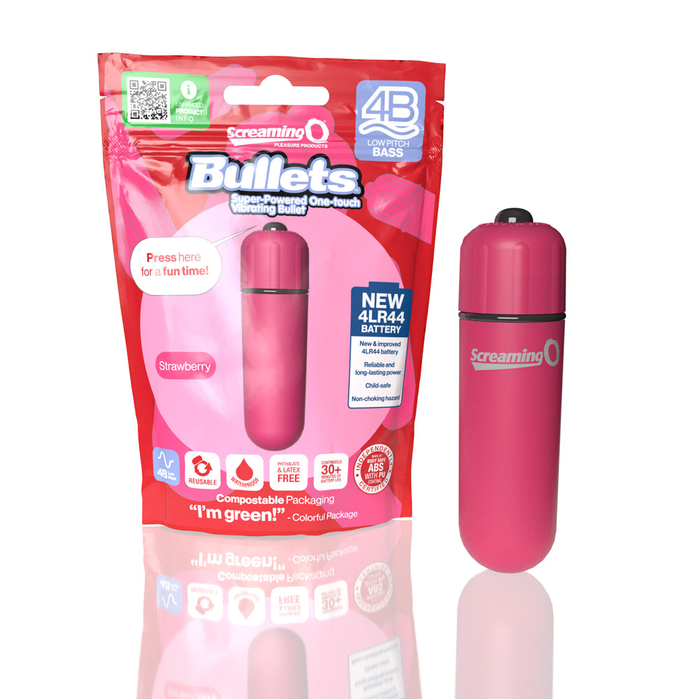 Screaming O 4B Bullet Strawberry 1 Ct | 817483015236 | Available at EroticWarehouse.com