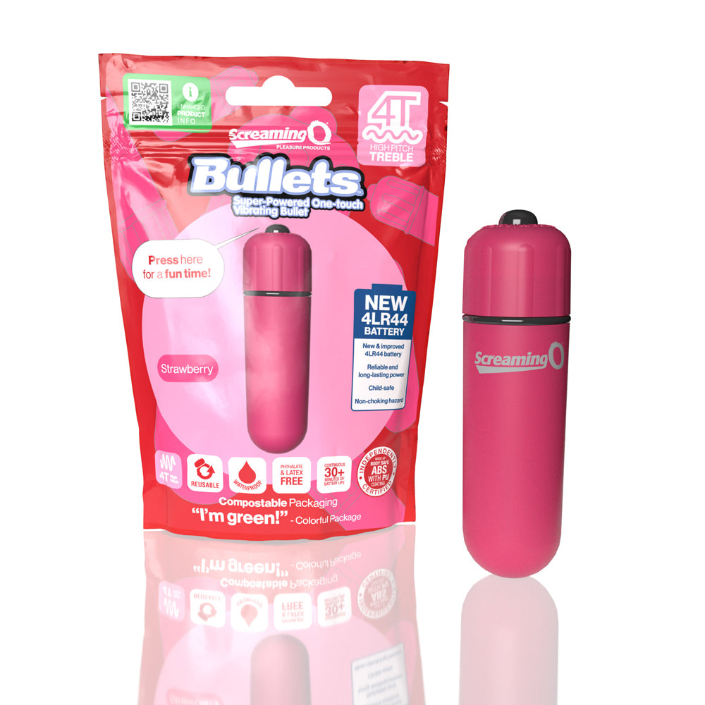 Screaming O 4T Bullet Strawberry 1 Ct | 817483015274 | Available at EroticWarehouse.com
