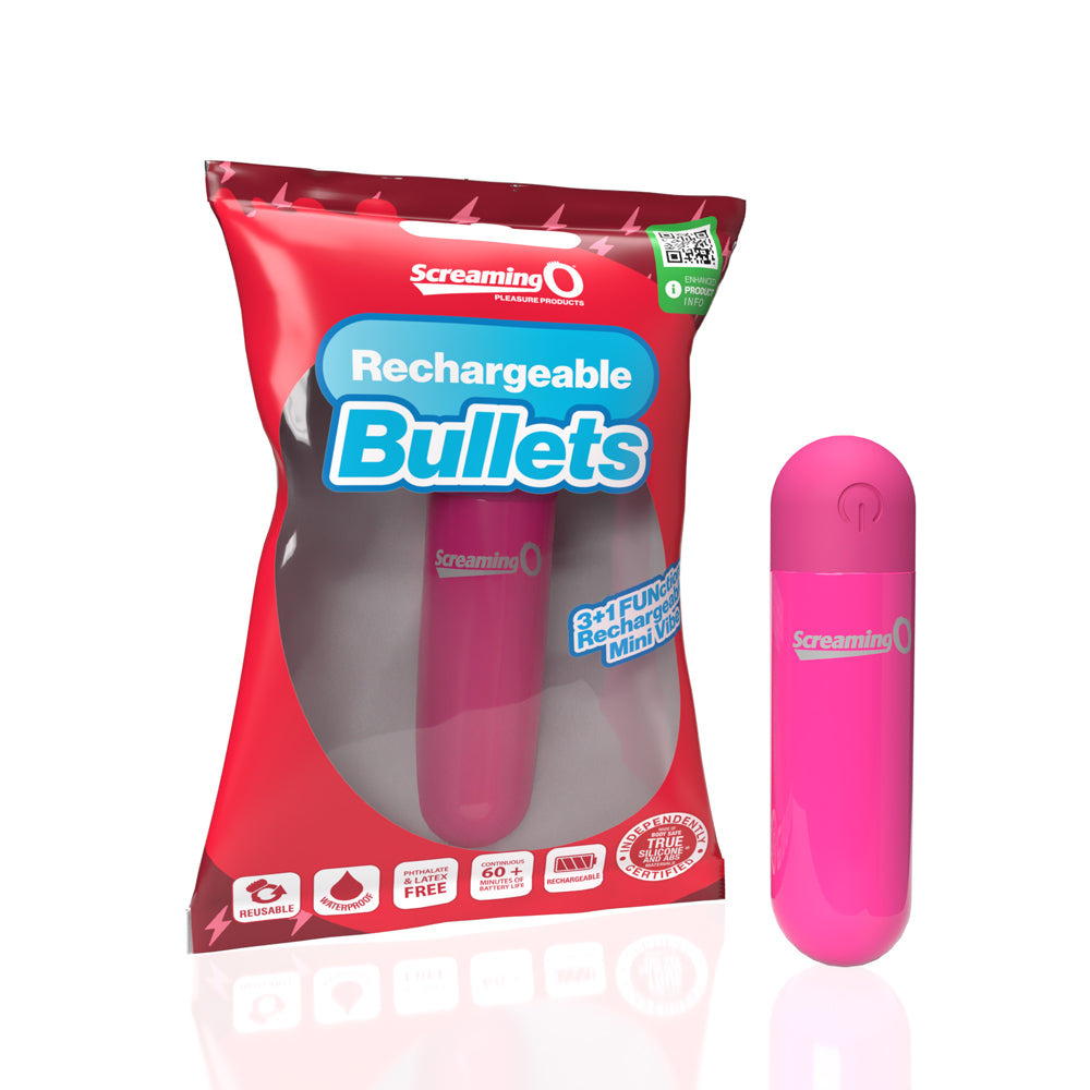 Screaming O Rechargeable Bullets Pink | 817483017391 | Available at EroticWarehouse.com