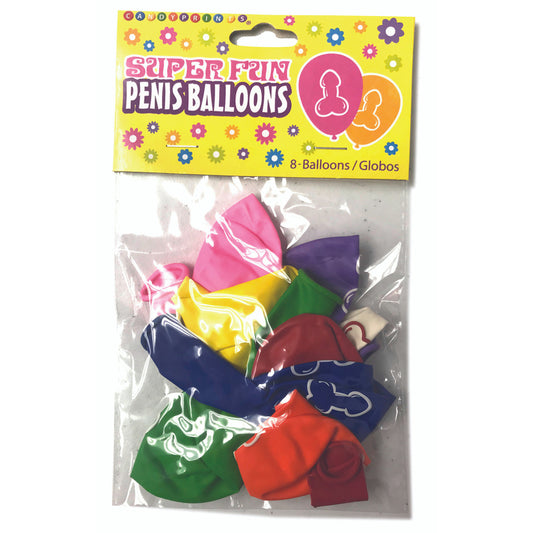 Super Fun Penis Balloons 8Ct | 817717003503 | Available at EroticWarehouse.com