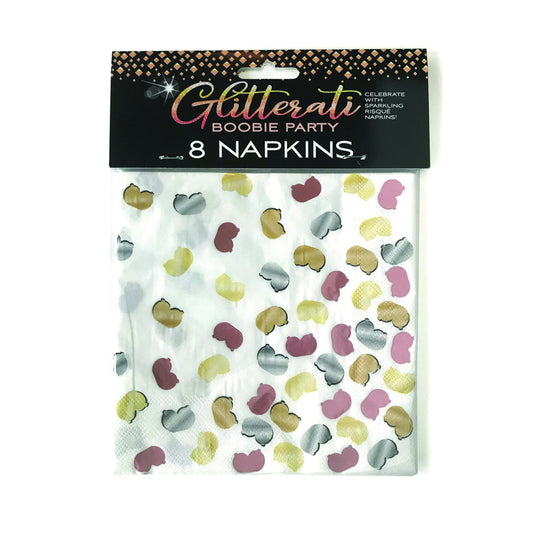 Glitterati Boobie Party Napkins | 817717010716 | Available at EroticWarehouse.com