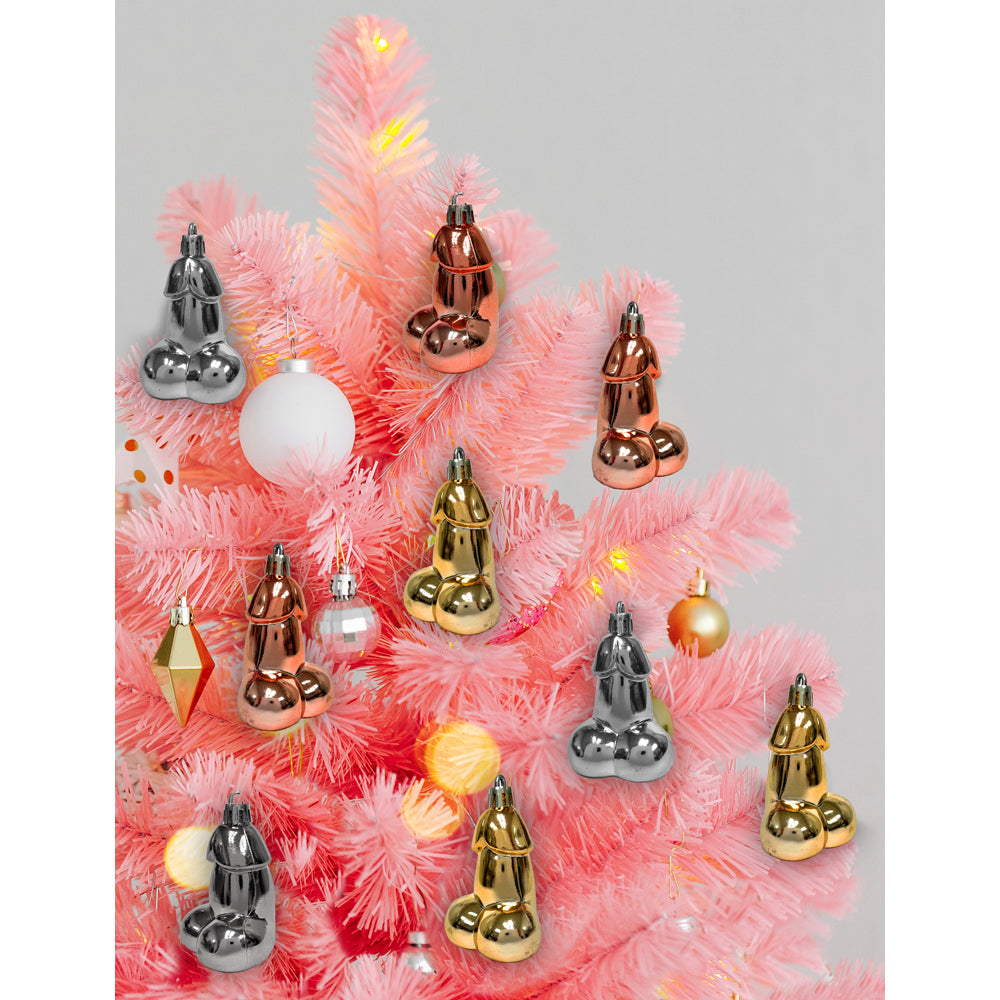 Glitterati Penis Metallic Ornaments 8Pk | 817717010815 | Available at EroticWarehouse.com