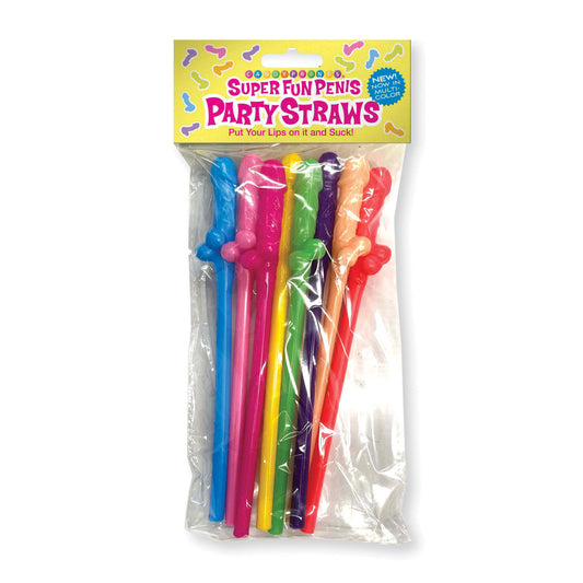 Super Fun Penis Multicolor Straws 8 Pack | 817717011119 | Available at EroticWarehouse.com