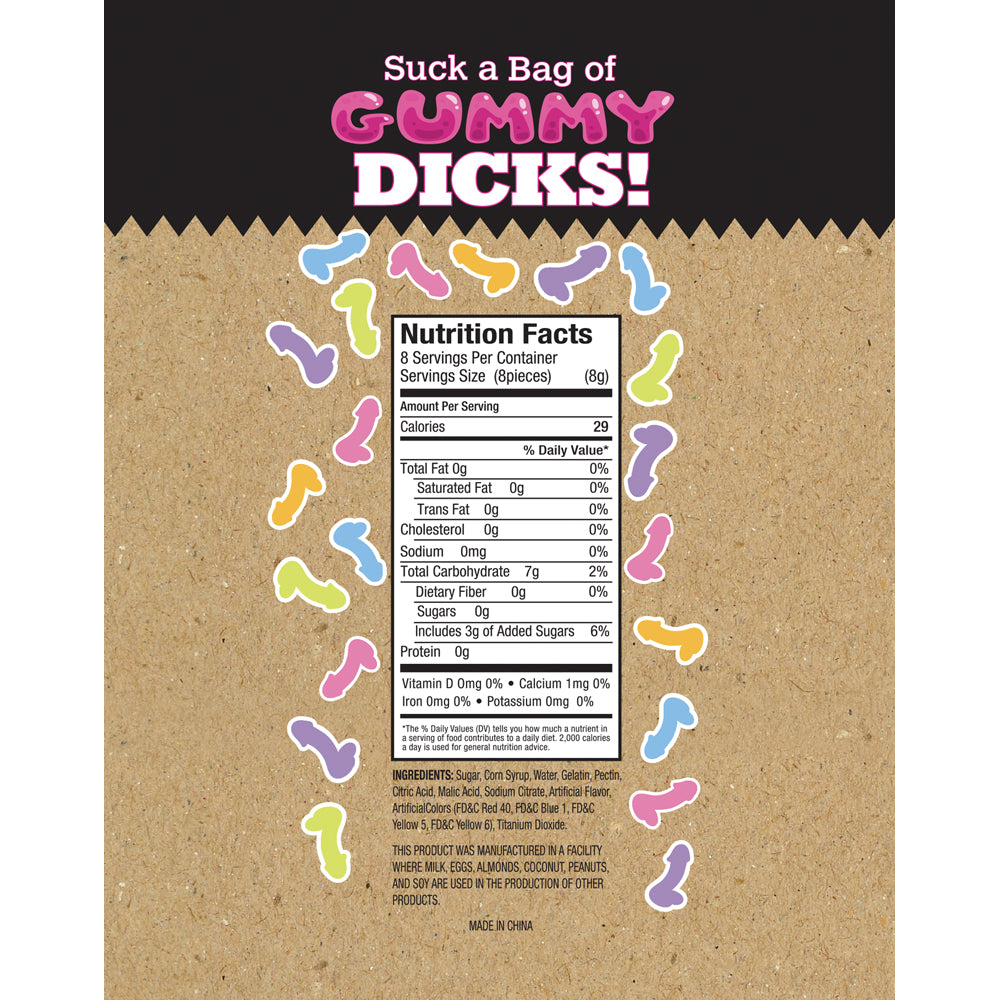 Suck A Bag Of Gummy Dicks 4 oz. Bag | 817717011201 | Available at EroticWarehouse.com