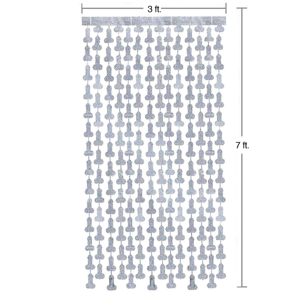 Glitterati Disco Penis Foil Curtains 2/6ft Pcs | 817717011454 | Available at EroticWarehouse.com