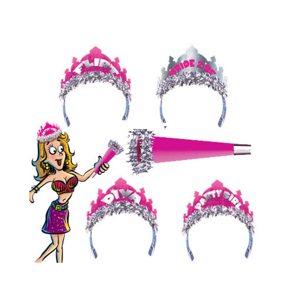 Bachelorette Tiara's And Tooters 8 Pack | 818631025053 | Available at EroticWarehouse.com