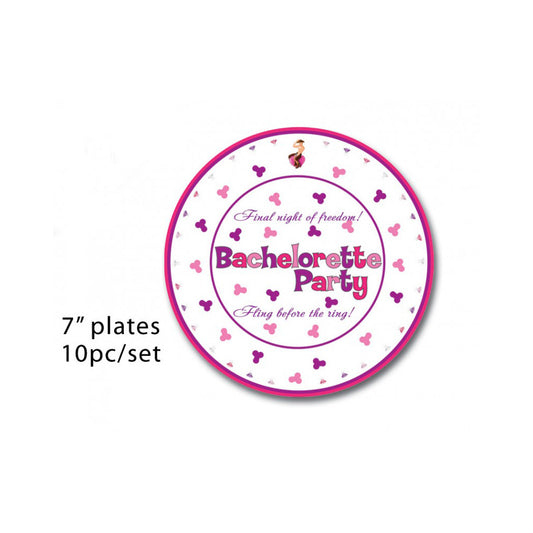 Bachelorette 7" Plates 10 Pcs | 818631025084 | Available at EroticWarehouse.com