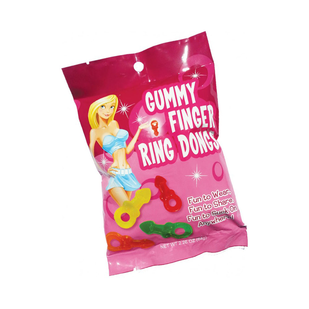 Gummy Finger Ring Dongs 8Pc Bag 12Ct Display | 818631028153 | Available at EroticWarehouse.com