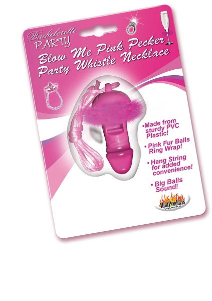Blow Me Pink Pecker Whistle Necklace | 818631029587 | Available at EroticWarehouse.com