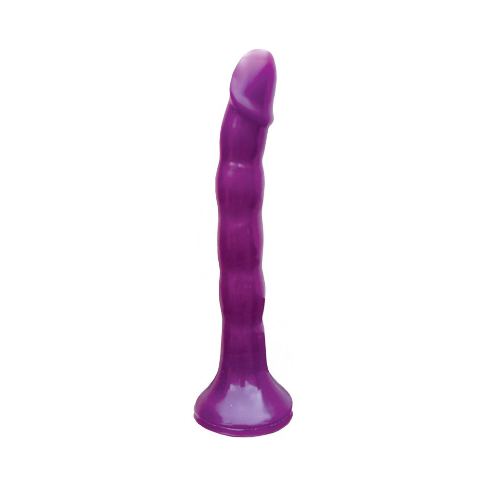 Skinny Me Strap On Dildo With Harness 7" Purple | 818631030477 | Available at EroticWarehouse.com